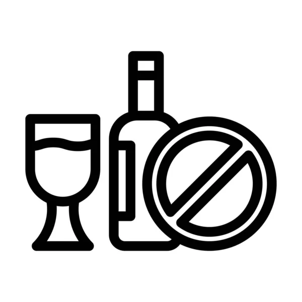 Алкоголя Вектор Питья Толстая Линия Икона Личного Коммерческого Использования — стоковый вектор