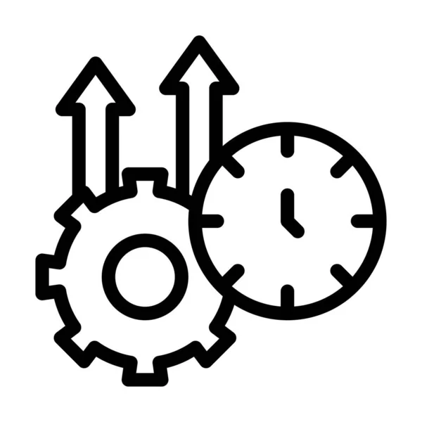 Icono Línea Gruesa Del Vector Productividad Para Uso Personal Comercial — Vector de stock