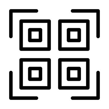 Kişisel ve ticari kullanım için Qr Kod Vektör Kalın Çizgi Simgesi