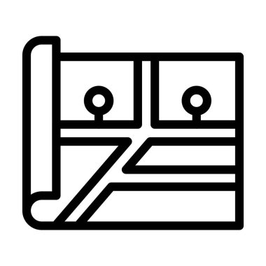 Kişisel ve ticari kullanım için Harita Vektörü Kalın Çizgi Simgesi