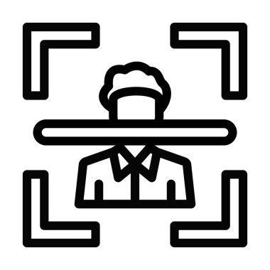 Kişisel ve ticari kullanım için Yüz Tarama Kalın Çizgi Simgesi