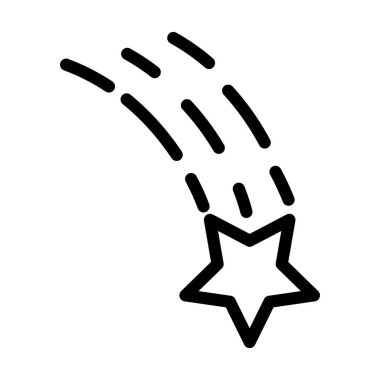 Kayan Yıldız Vektörü Kalın Çizgi Simgesi Kişisel ve Ticari Kullanım İçin