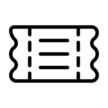 Bilet Vektörü Kalın Çizgi Kişisel ve Ticari Kullanım Simgesi