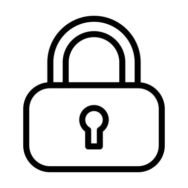 Kişisel ve Ticari Kullanım İçin Asma Kilit Vektör Kalın Çizgi Simgesi