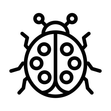 Uğur Böceği Vektörü Kalın Çizgi Kişisel ve Ticari Kullanım Simgesi