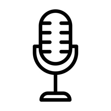 Mikrofon Vektörü Kalın Çizgi Kişisel ve Ticari Kullanım Simgesi