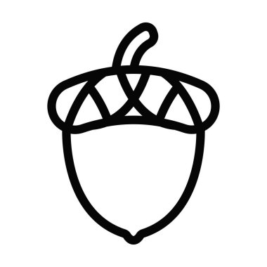 Kişisel ve Ticari Kullanım İçin Meşe Palamudu Kalın Çizgisi Simgesi