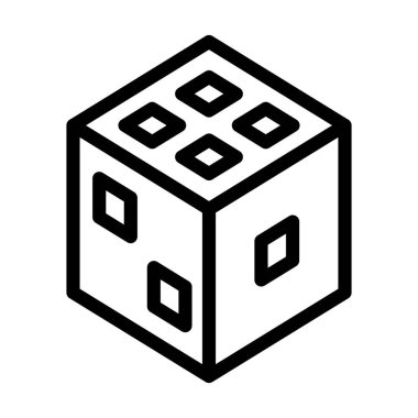 Kişisel ve ticari kullanım için Zar Vektörü Kalın Çizgi Simgesi