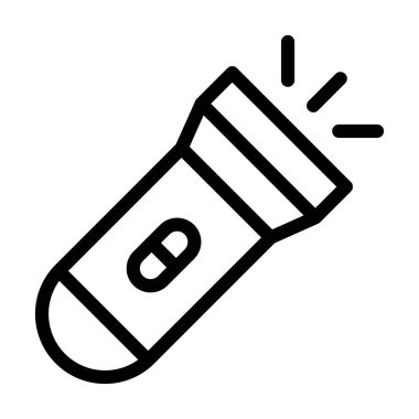 Kişisel ve ticari kullanım için Meşale Vektörü Kalın Çizgi Simgesi