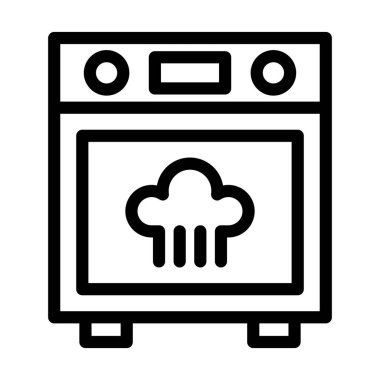 Buharlı Fırın Kalın Hat Simgesi Kişisel ve Ticari Kullanım İçin