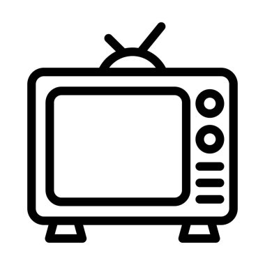 Kişisel ve ticari kullanım için Televizyon Vektörü Kalın Çizgi Simgesi