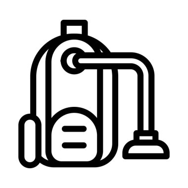 Kişisel ve Ticari Kullanım İçin Süpürge Temizleyici Kalın Çizgi Simgesi