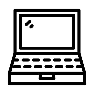Kişisel ve ticari kullanım için Laptop Vektör Kalın Çizgi Simgesi