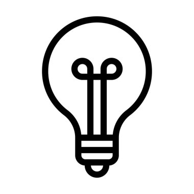 Ampul Vektörü Kalın Çizgi Simgesi Kişisel ve Ticari Kullanım İçin