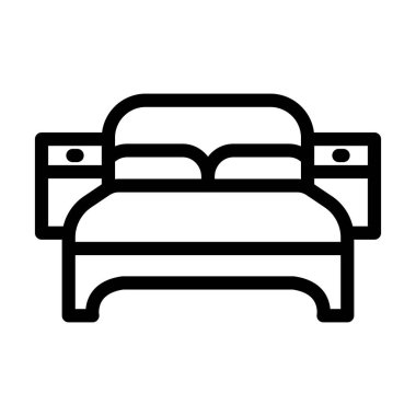 Yatak Vektörü Kalın Çizgi Kişisel ve Ticari Kullanım Simgesi