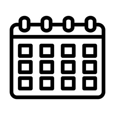 Kişisel ve ticari kullanım için Takvim Vektörü Kalın Çizgi Simgesi