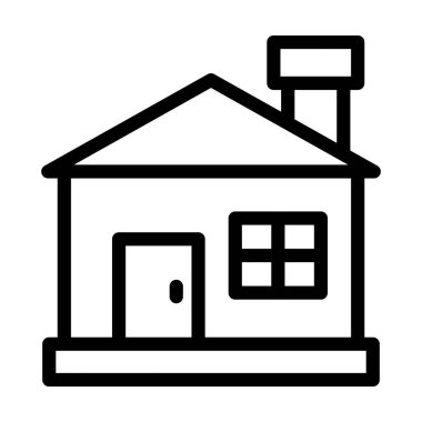 Ev Vektörü Kalın Çizgi Kişisel ve Ticari Kullanım Simgesi