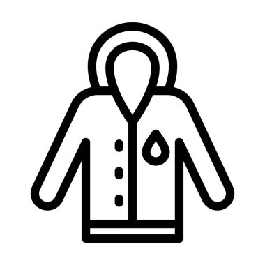 Kişisel ve Ticari Kullanım İçin Yağmurluk Vektör Kalın Çizgi Simgesi