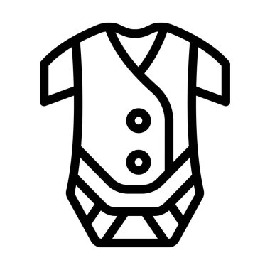 Bebek Elbiseleri Vector Kalın Çizgi Simgesi Kişisel ve Ticari Kullanım İçin