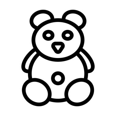 Kişisel ve ticari kullanım için Teddy Bear Vector Kalın Çizgi Simgesi