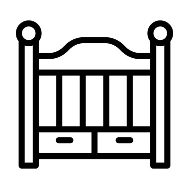 Bebek Beşiği Kalın Çizgi Kişisel ve Ticari Kullanım Simgesi