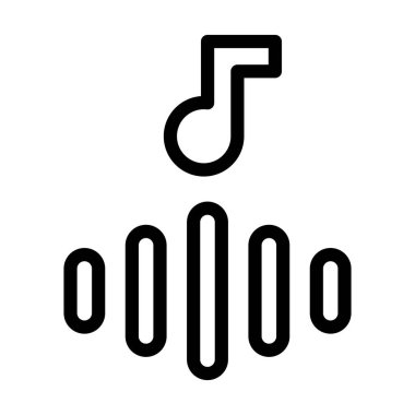 Ses Dalgaları Vector Kalın Çizgi Simgesi Kişisel ve Ticari Kullanım