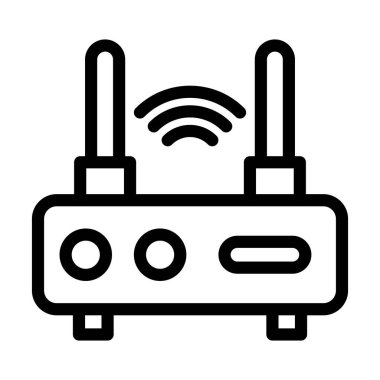 Wifi Yönlendirici Kalın Hat Simgesi Kişisel ve Ticari Kullanım İçin