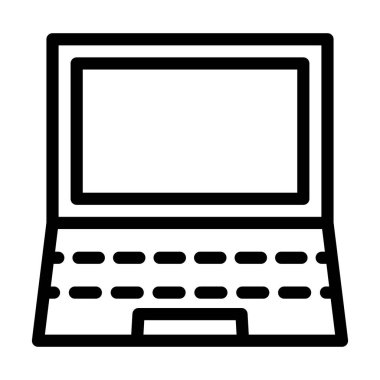 Kişisel ve ticari kullanım için Laptop Vektör Kalın Çizgi Simgesi