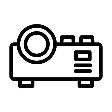 Kişisel ve ticari kullanım için Projektör Aygıtı Kalın Çizgi Simgesi