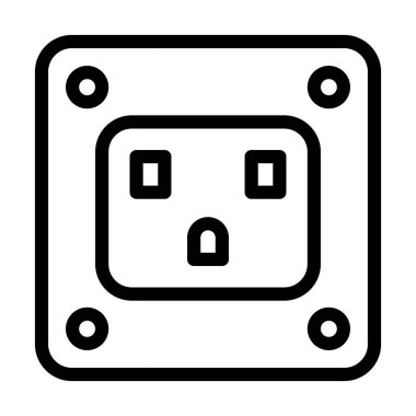 Kişisel ve ticari kullanım için Soket Vektör Kalın Çizgi Simgesi