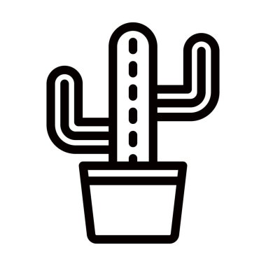 Kişisel ve ticari kullanım için Kaktüs Vektör Kalın Çizgi Simgesi
