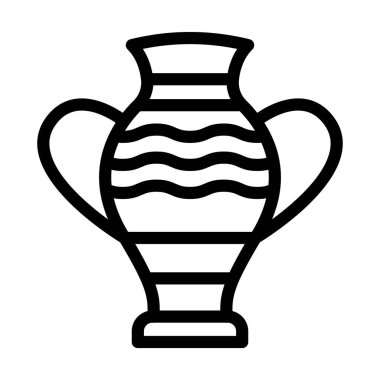 Kişisel ve ticari kullanım için Vazo Vektörü Kalın Çizgi Simgesi