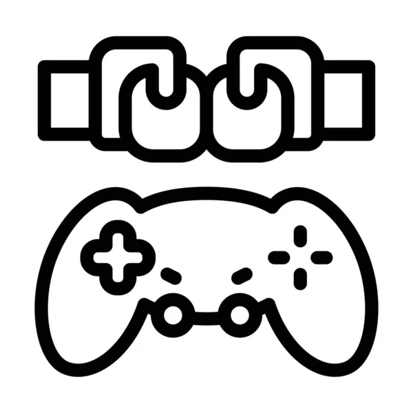 Fighting Game Vector Thick Line Icon Für Den Persönlichen Und — Stockvektor