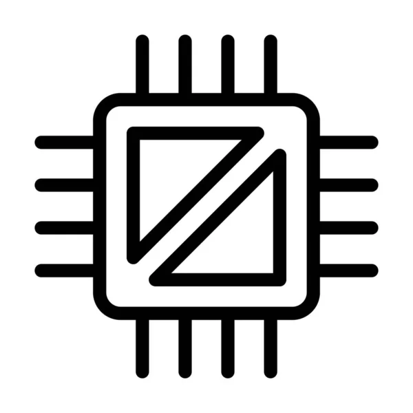 Icono Línea Gruesa Del Vector Del Microprocesador Computadora Para Uso — Archivo Imágenes Vectoriales