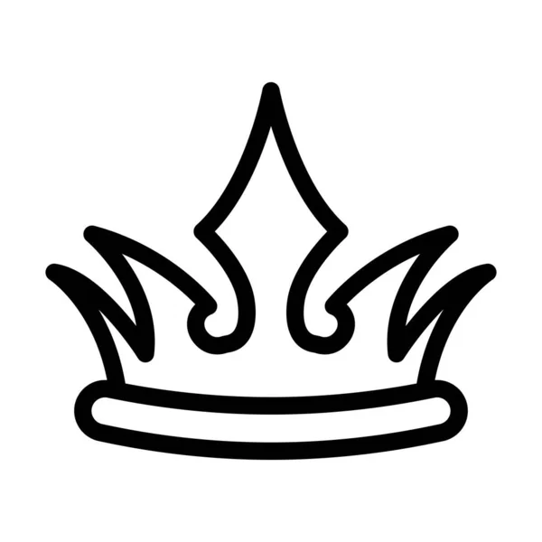 Crown Vector Thick Line Icon Personal Commercial Use — Stockový vektor
