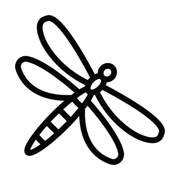 Dragonflies Vector Thick Line Icono Para Uso Personal Comercial — Vector de stock