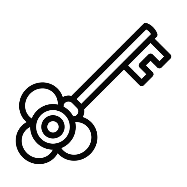 Key Vector Thick Line Icon Für Den Persönlichen Und Kommerziellen — Stockvektor