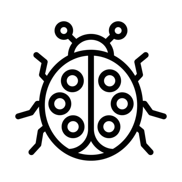 Ladybugベクトル太線アイコン個人用および商業用 — ストックベクタ