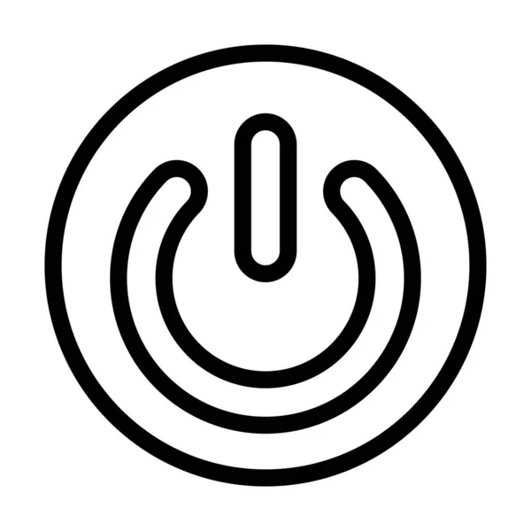 Power Button Vector Thick Line Icon Für Den Persönlichen Und — Stockvektor