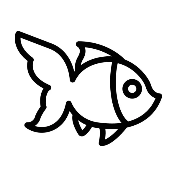 个人和商业用途的金鱼向量厚重线图标 — 图库矢量图片