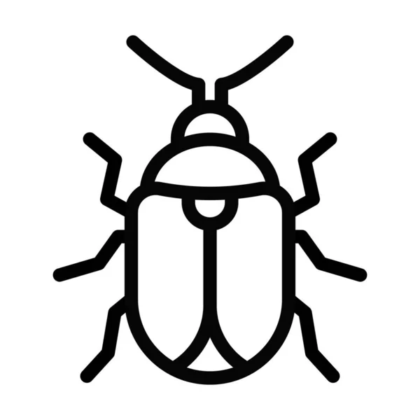Beetle Vector Thick Line Icon Personal Commercial Use — Stock Vector