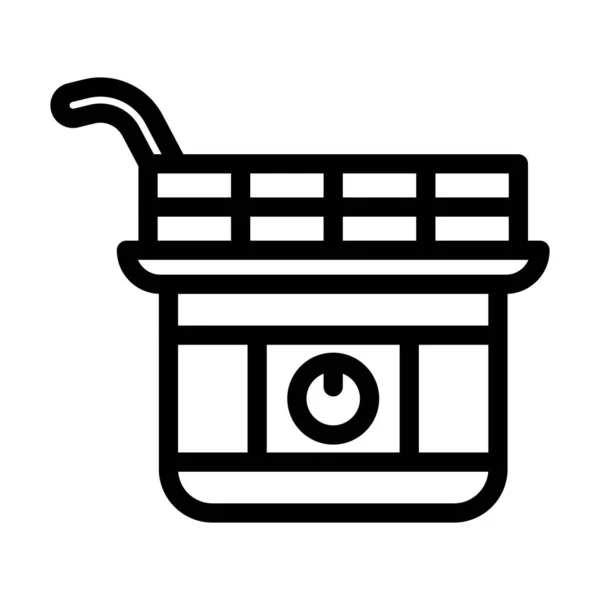 Deep Fryer Vector Thick Line Icon Personal Commercial Use — Stock Vector