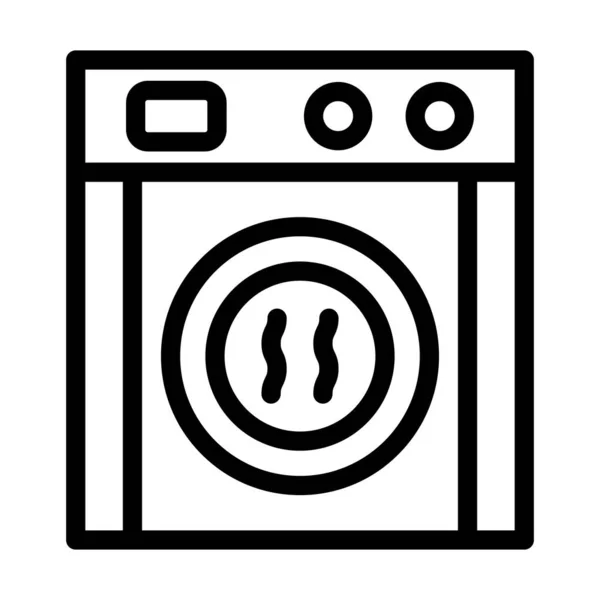 个人及商业用途衣物烘干机向量厚重线图标 — 图库矢量图片