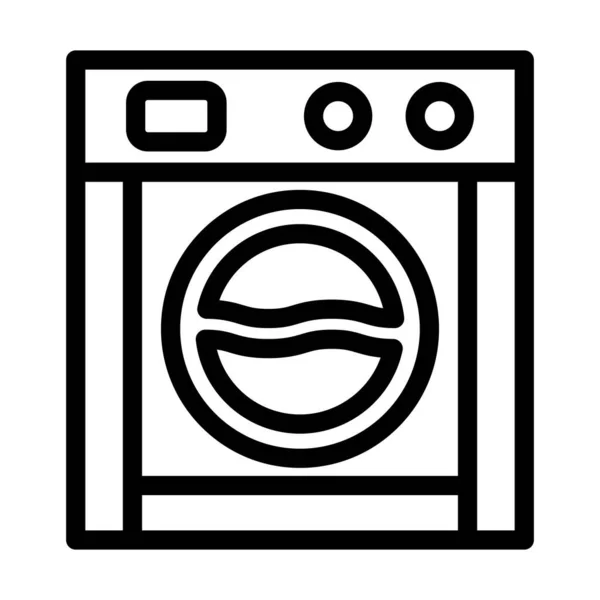 Waschmaschine Vector Thick Line Icon Für Den Persönlichen Und Gewerblichen — Stockvektor