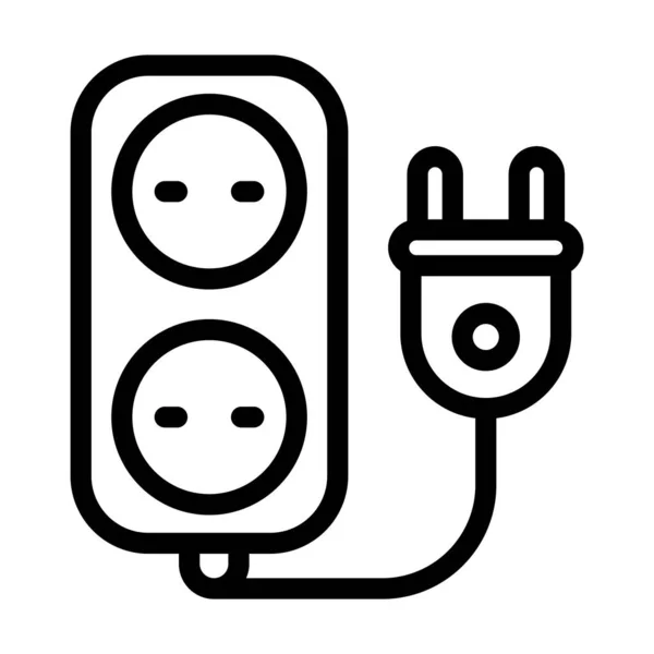 Extension Cord Vector Thick Line Icon Für Den Persönlichen Und — Stockvektor