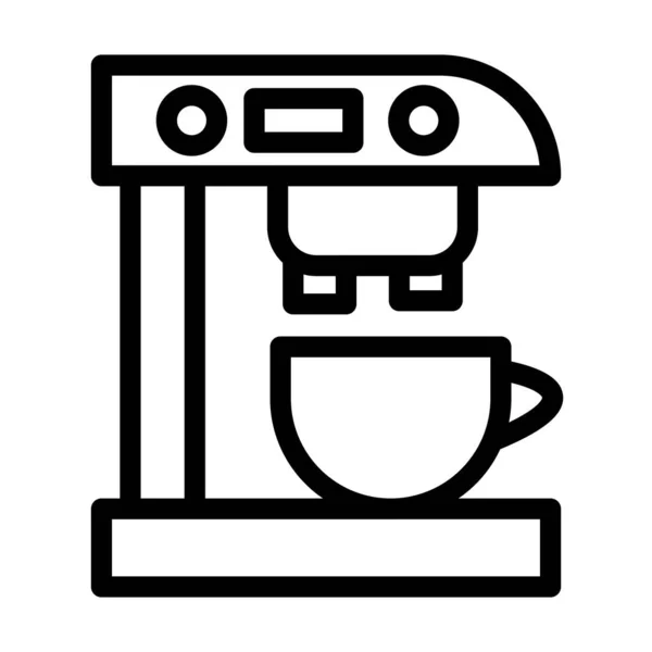 Кофеварка Вектор Толстая Линия Икона Личного Коммерческого Использования — стоковый вектор