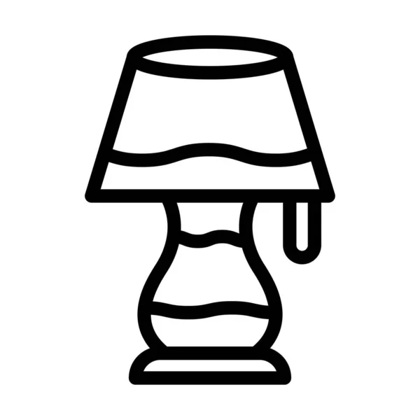 Ikon Garis Tebal Lampu Meja Untuk Penggunaan Pribadi Dan Komersial - Stok Vektor