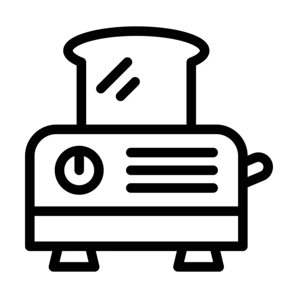 Toaster Vector Thick Line Icon Für Den Persönlichen Und Kommerziellen — Stockvektor