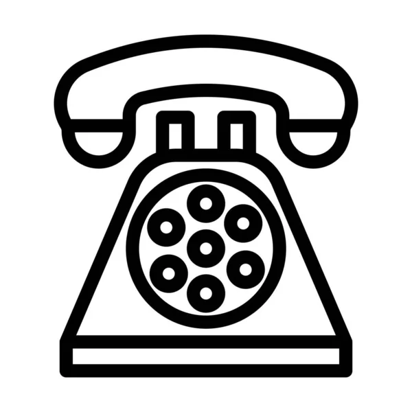 Telefon Wektor Gruba Linia Ikona Użytku Osobistego Komercyjnego — Wektor stockowy