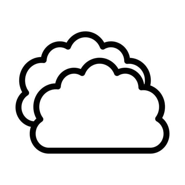 Cloud Vector Thick Line Icono Para Uso Personal Comercial — Archivo Imágenes Vectoriales